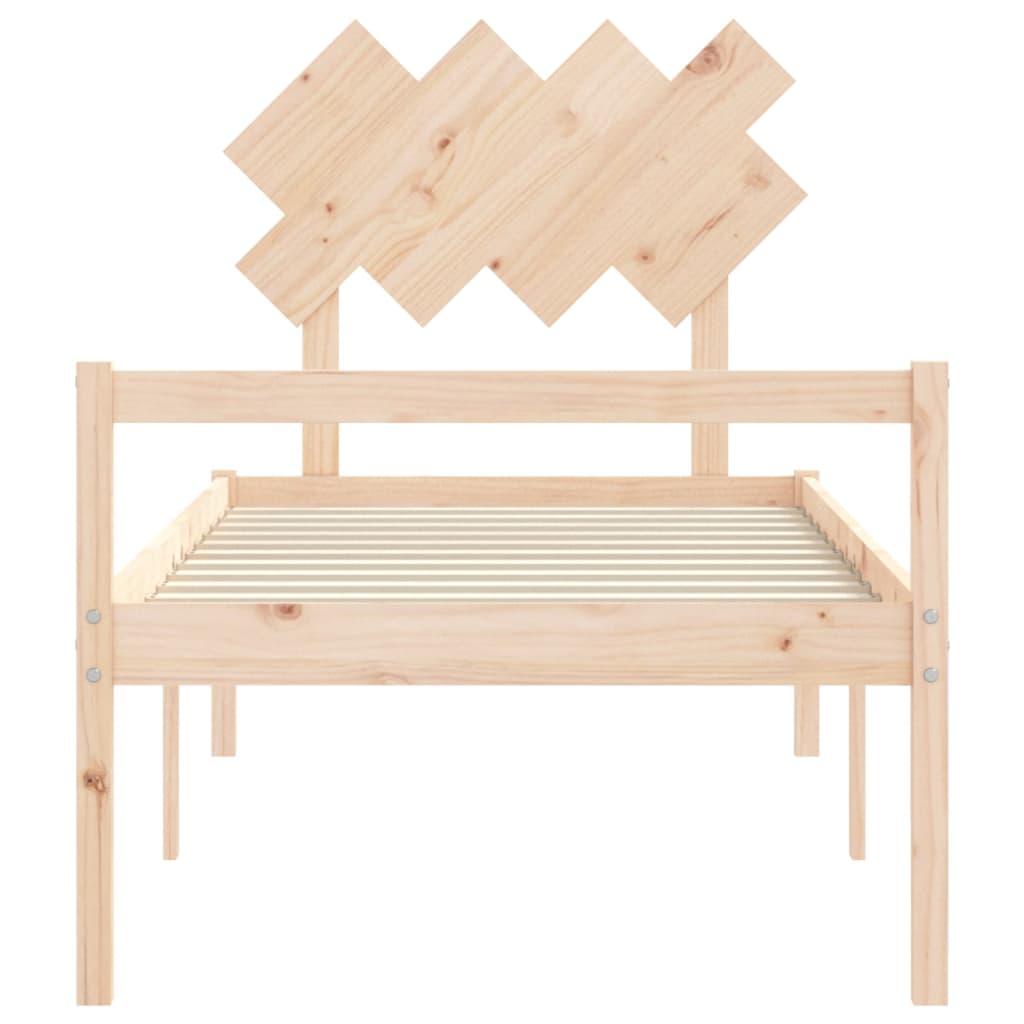 tömör fa ágy időseknek fejtámlával 90x200 cm