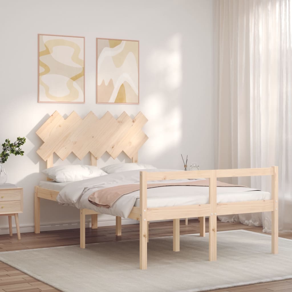 tömör fa ágy időseknek fejtámlával 120x200 cm