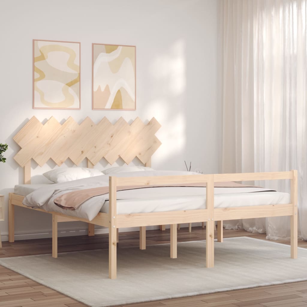 tömör fa ágy időseknek fejtámlával 160x200 cm