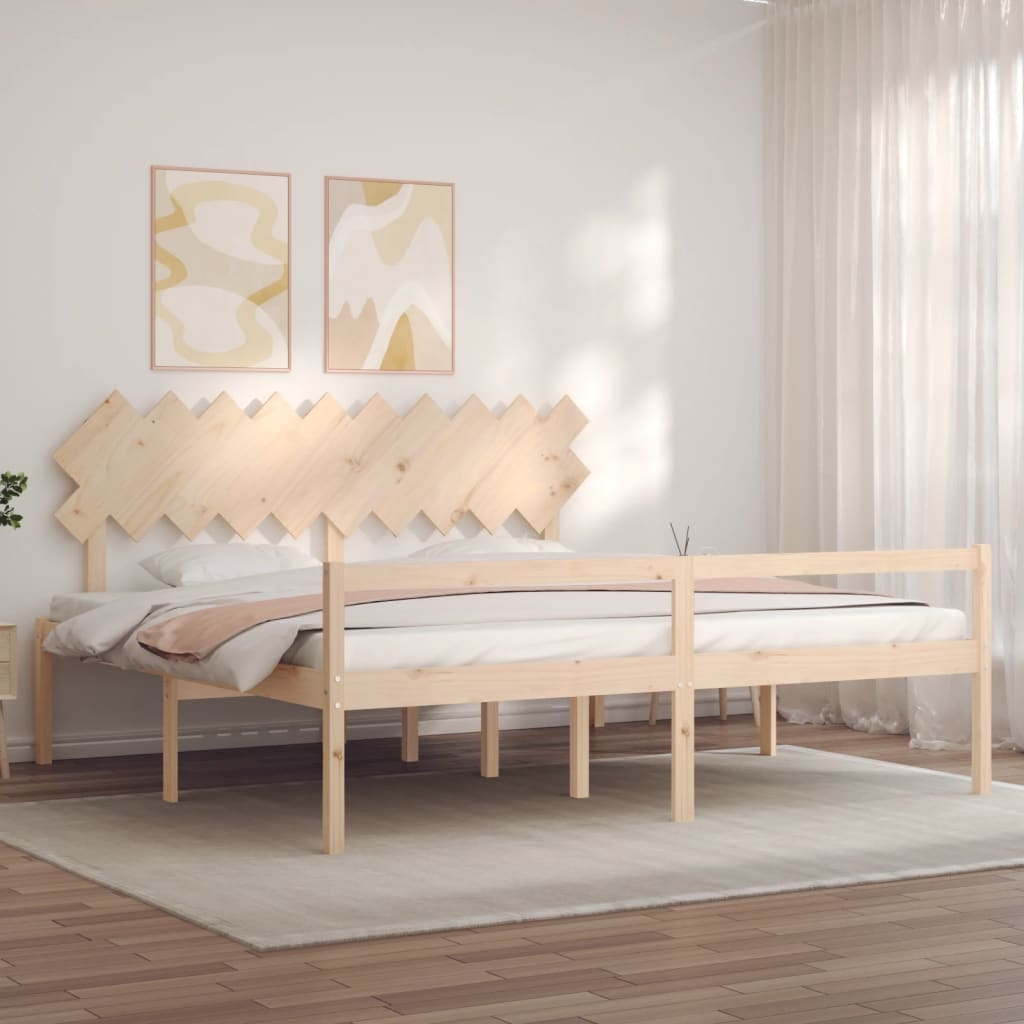 tömör fa ágy időseknek fejtámlával 200x200 cm