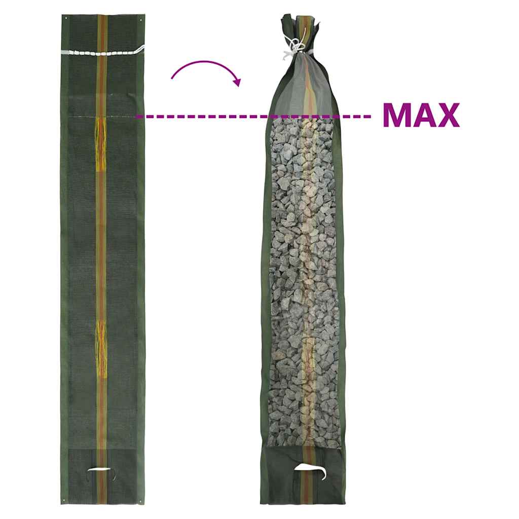 25 db sötétzöld HDPE homokzsák 103 x 25 cm
