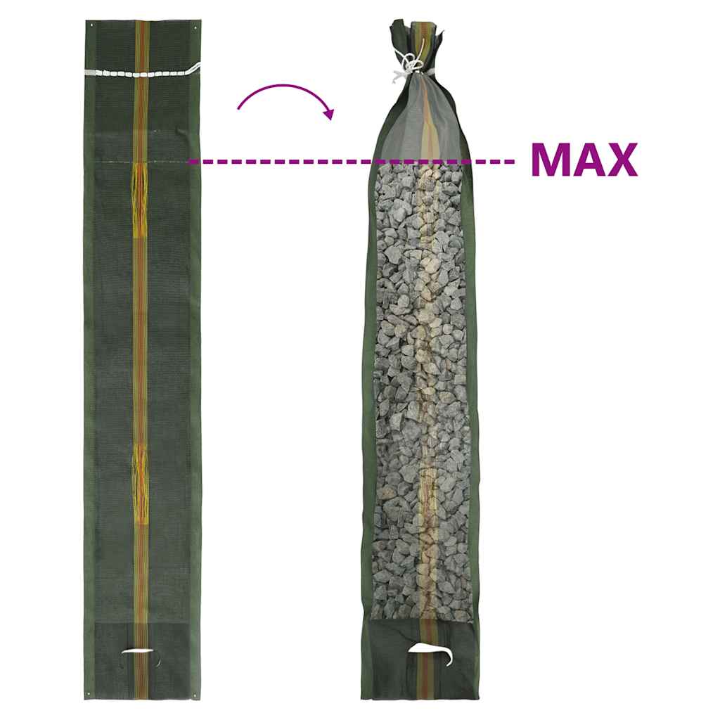 50 db sötétzöld HDPE homokzsák 103 x 25 cm