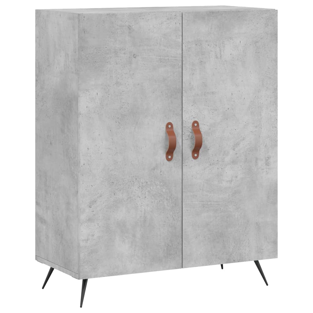 betonszürke szerelt fa magasszekrény 69,5 x 34 x 180 cm