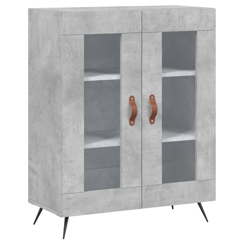 betonszürke szerelt fa magasszekrény 69,5 x 34 x 180 cm