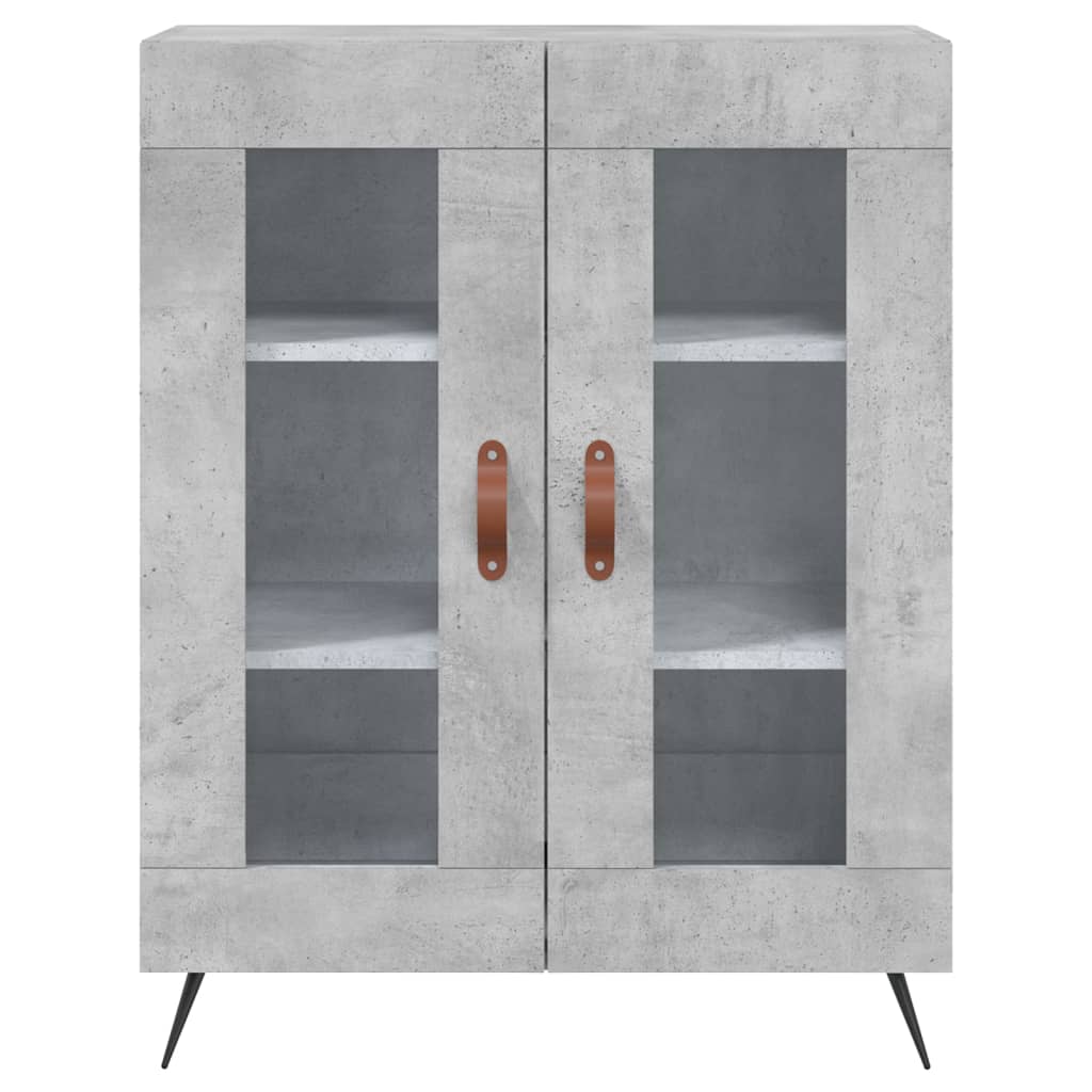 betonszürke szerelt fa magasszekrény 69,5 x 34 x 180 cm