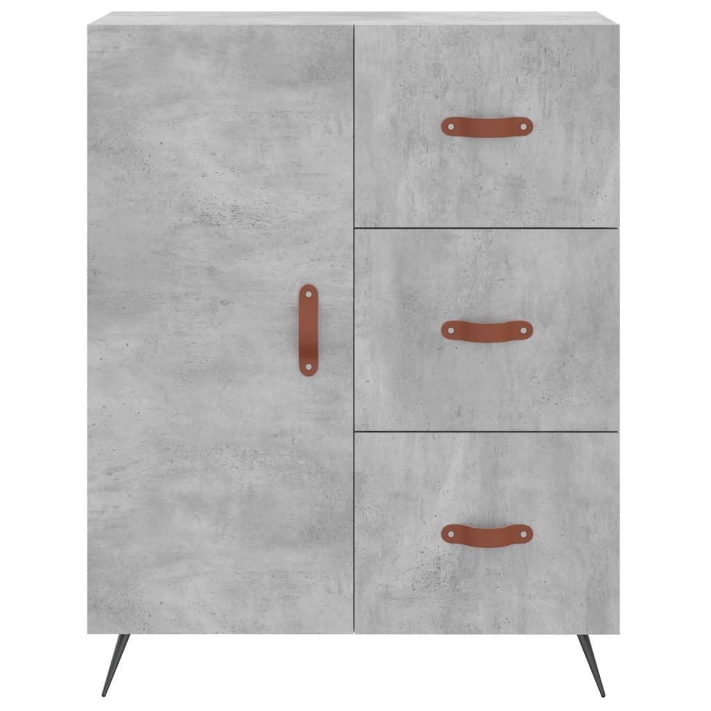 betonszürke szerelt fa magasszekrény 69,5 x 34 x 180 cm