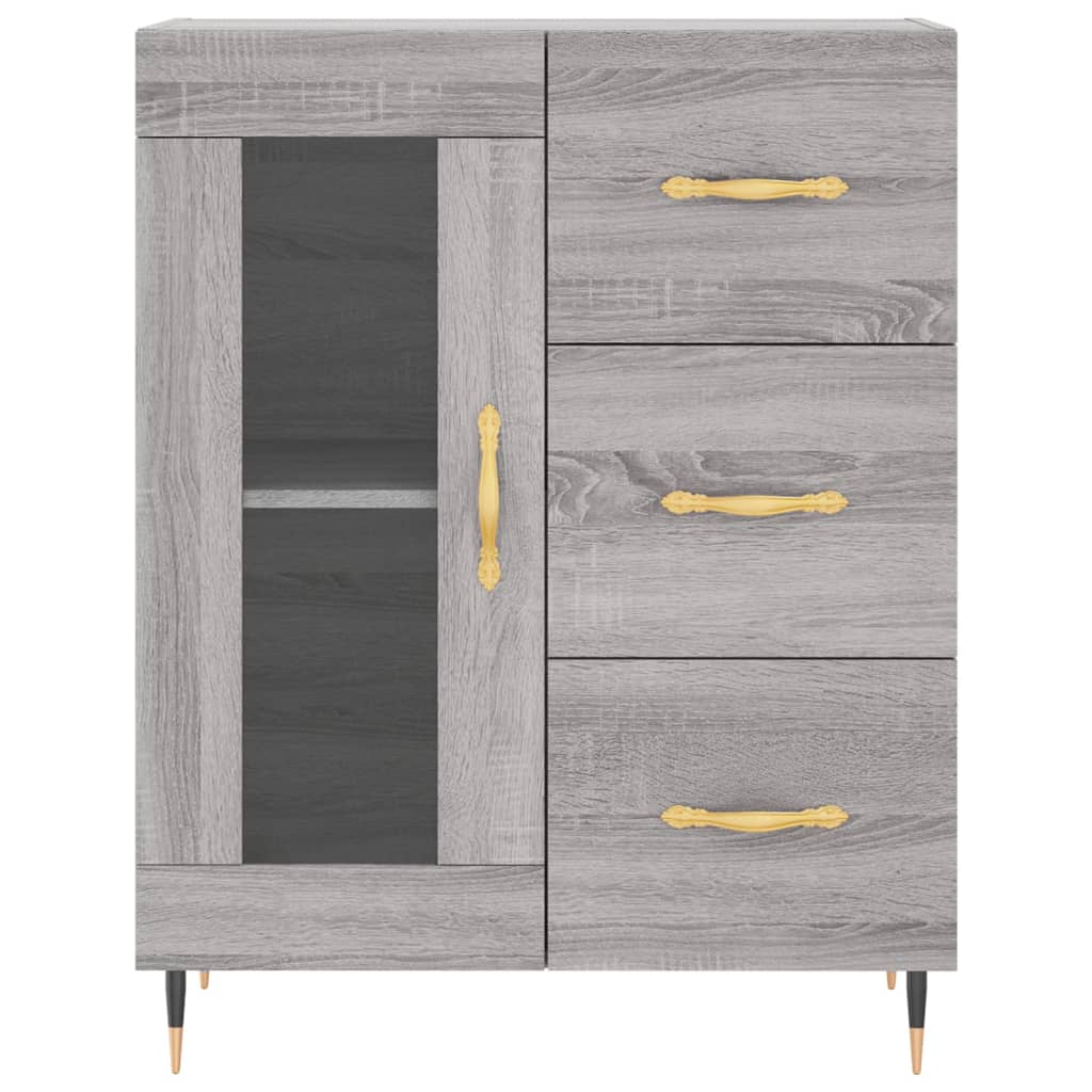 szürke sonoma szerelt fa magasszekrény 69,5 x 34 x 180 cm