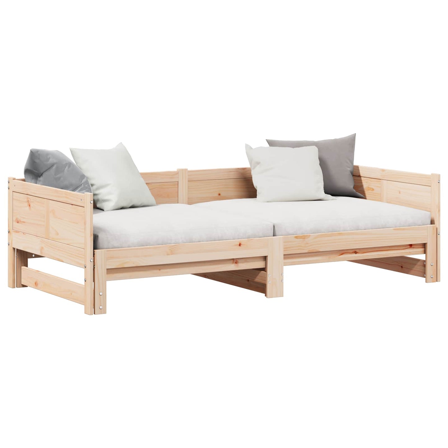 Kihúzható nappali ágy Barna 203,5 x 184 x 56,5 cm Tömör fenyőfa
