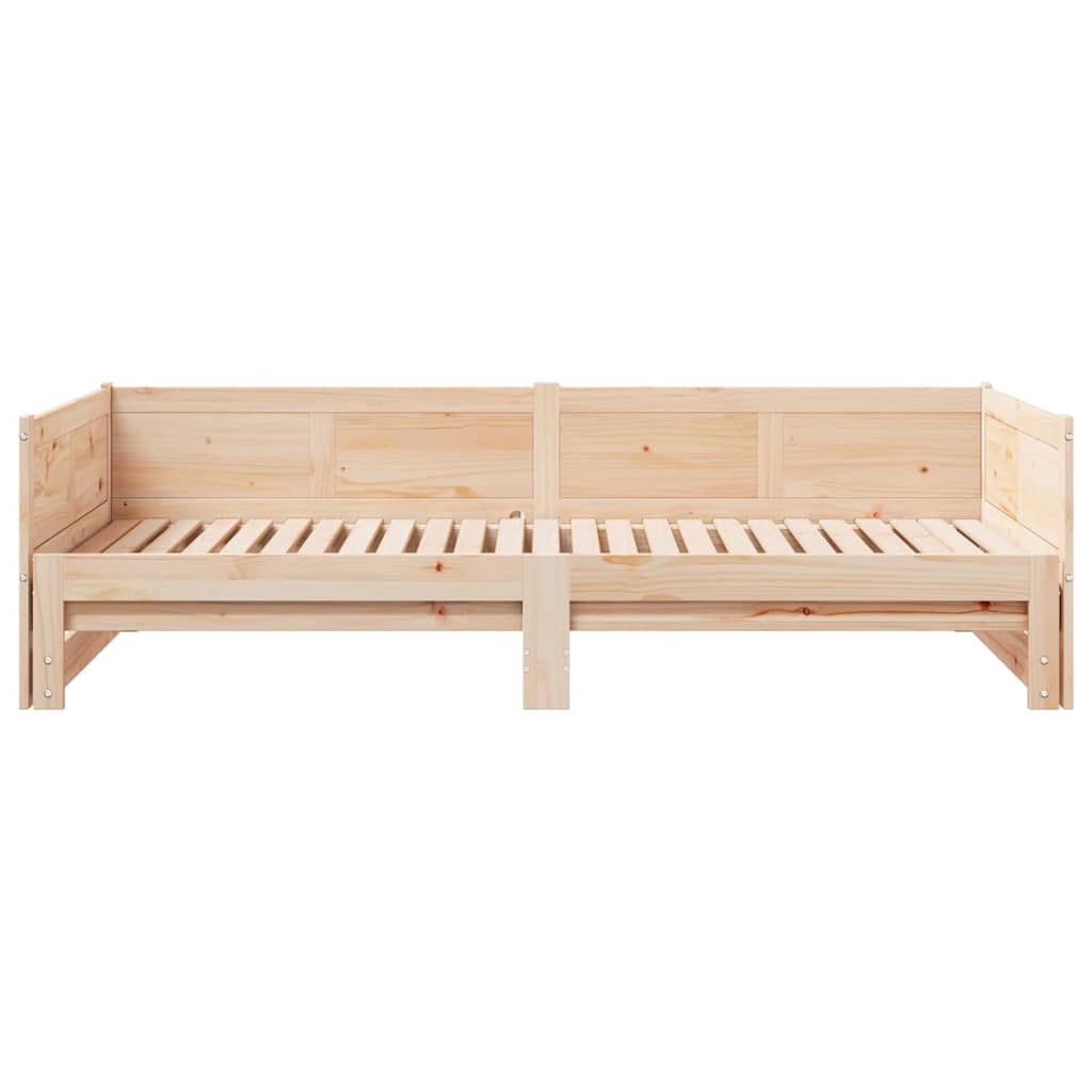 Kihúzható nappali ágy Barna 203,5 x 184 x 56,5 cm Tömör fenyőfa