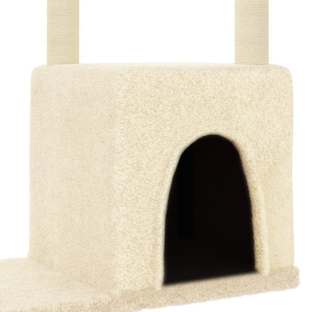 krémszínű macskabútor szizál kaparófákkal 97,5 cm