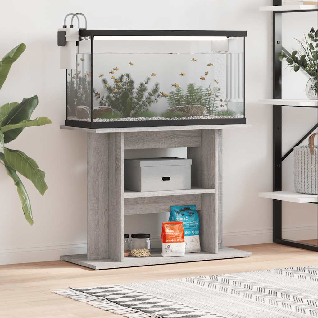 szürke sonoma akváriumállvány 80 x 35 x 60 cm rétegelt fából