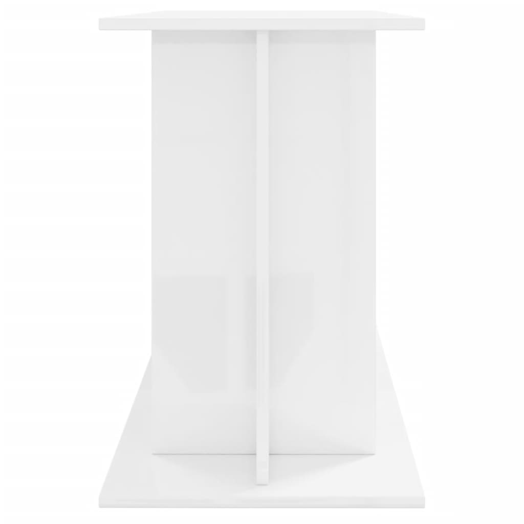 magasfényű fehér szerelt fa akváriumi állvány 120 x 40 x 60 cm