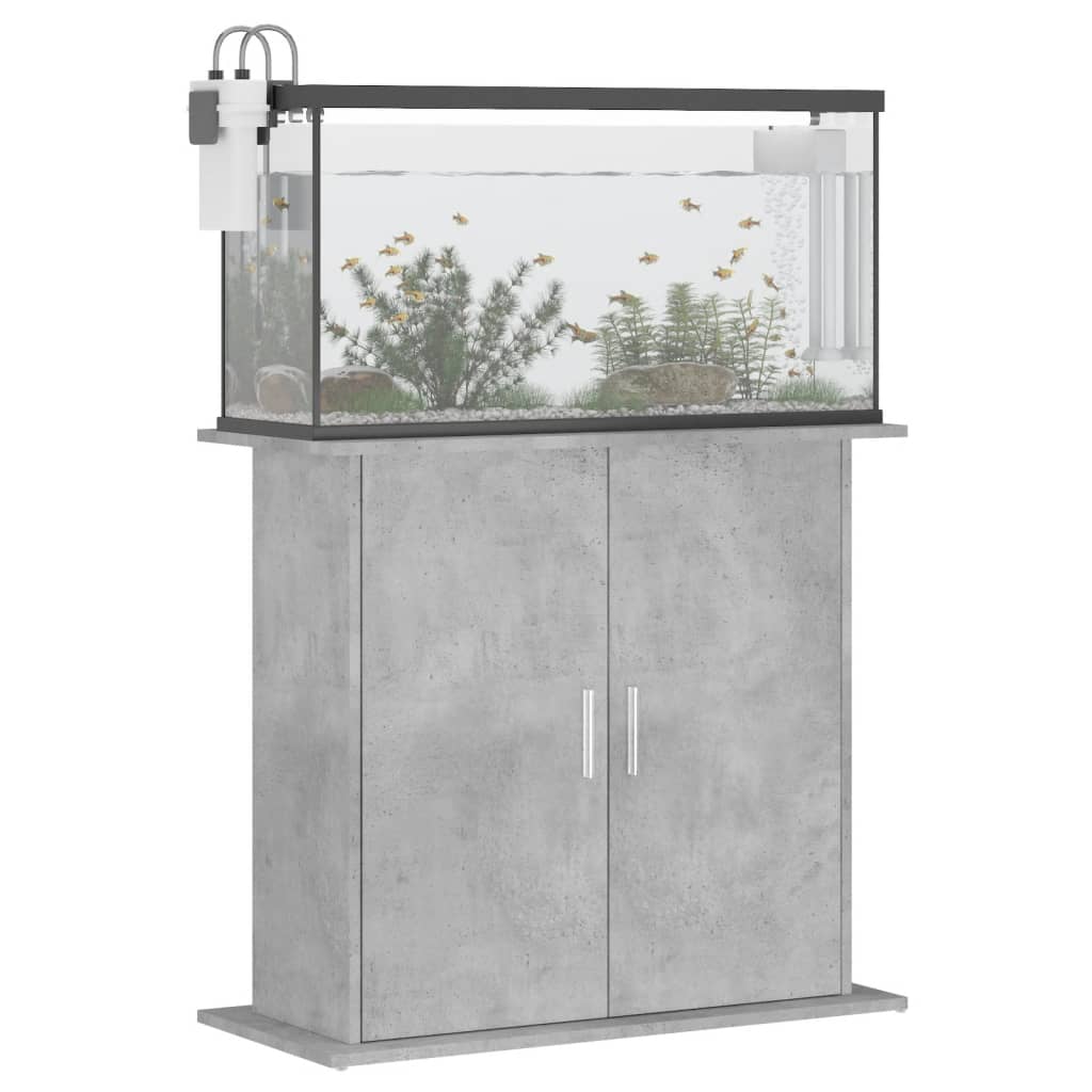betonszürke akváriumállvány 81 x 36 x 73 cm rétegelt fából