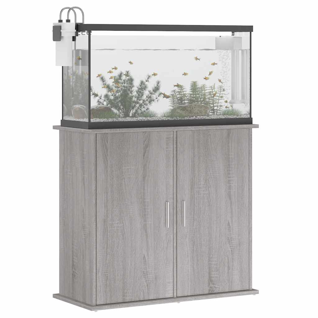 szürke sonoma szerelt fa akváriumi állvány 81x36x73 cm