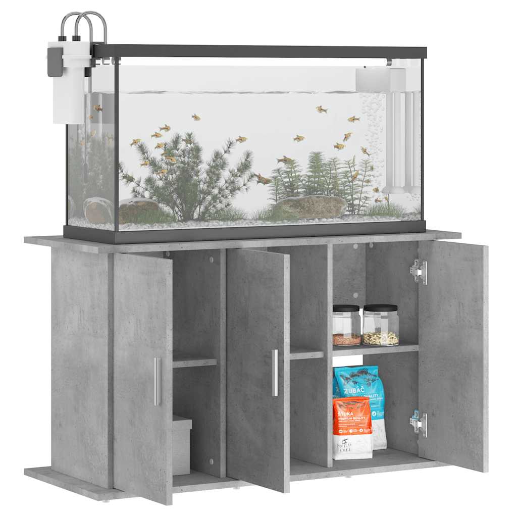 betonszürke akváriumállvány 101 x 41 x 58 cm rétegelt fából