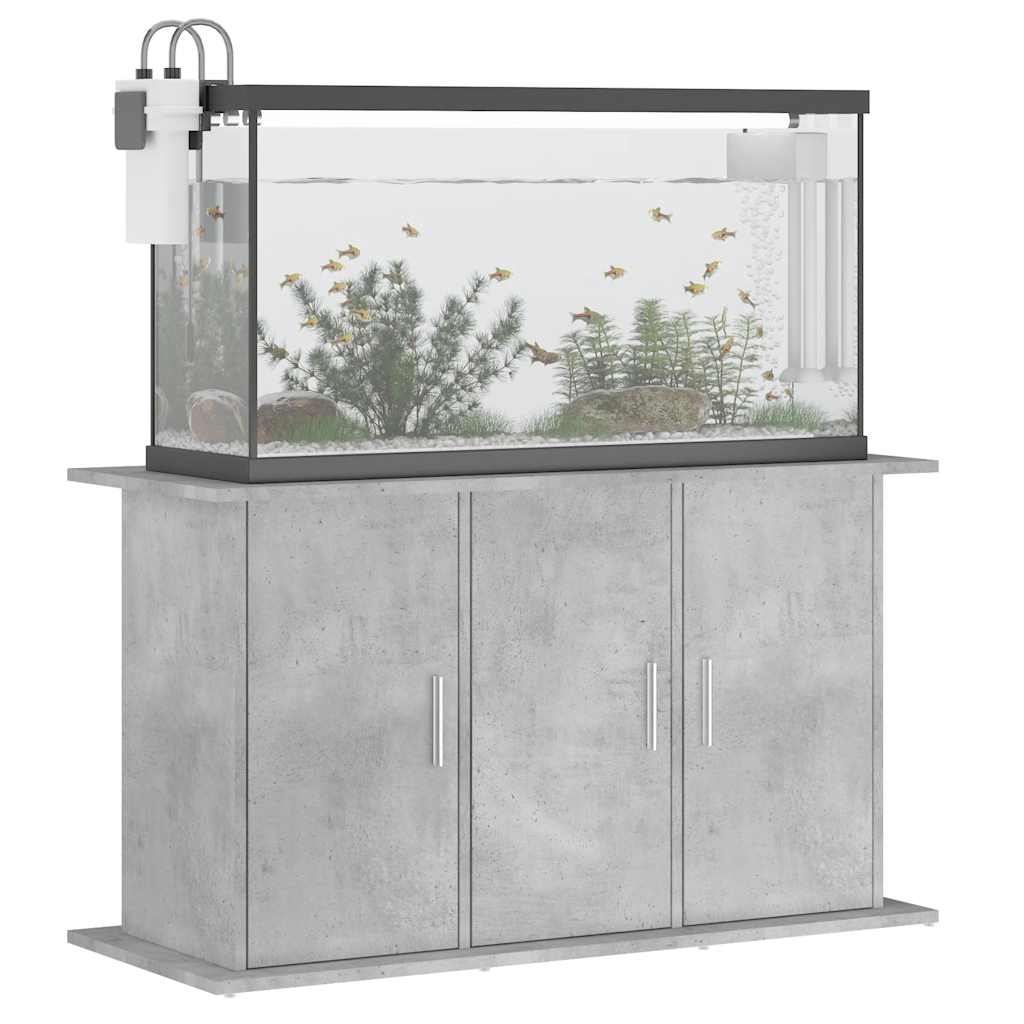 betonszürke akváriumállvány 101 x 41 x 58 cm rétegelt fából