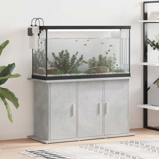 betonszürke akváriumállvány 101 x 41 x 58 cm rétegelt fából