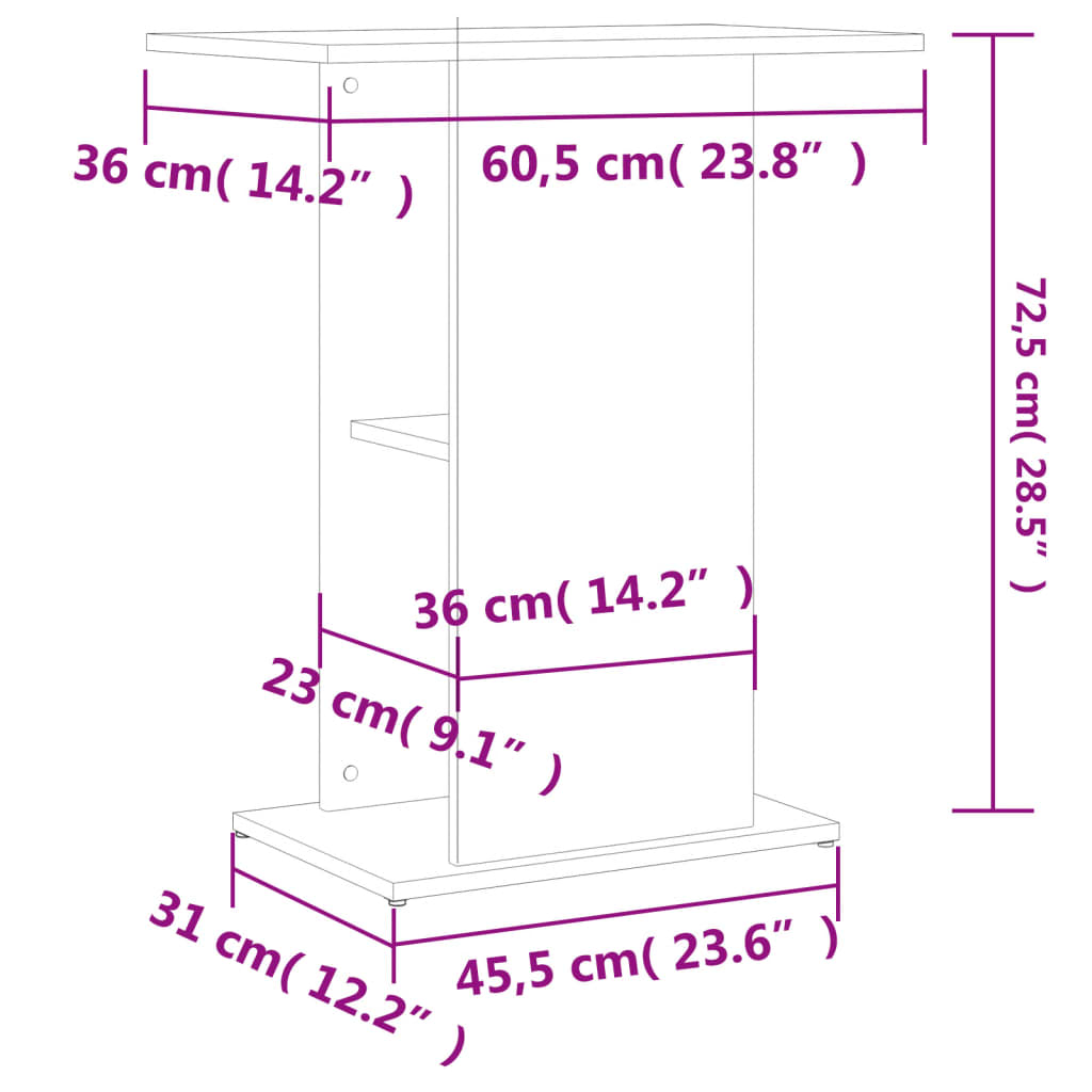 magasfényű fehér szerelt fa akváriumi állvány 60,5x36x72,5 cm
