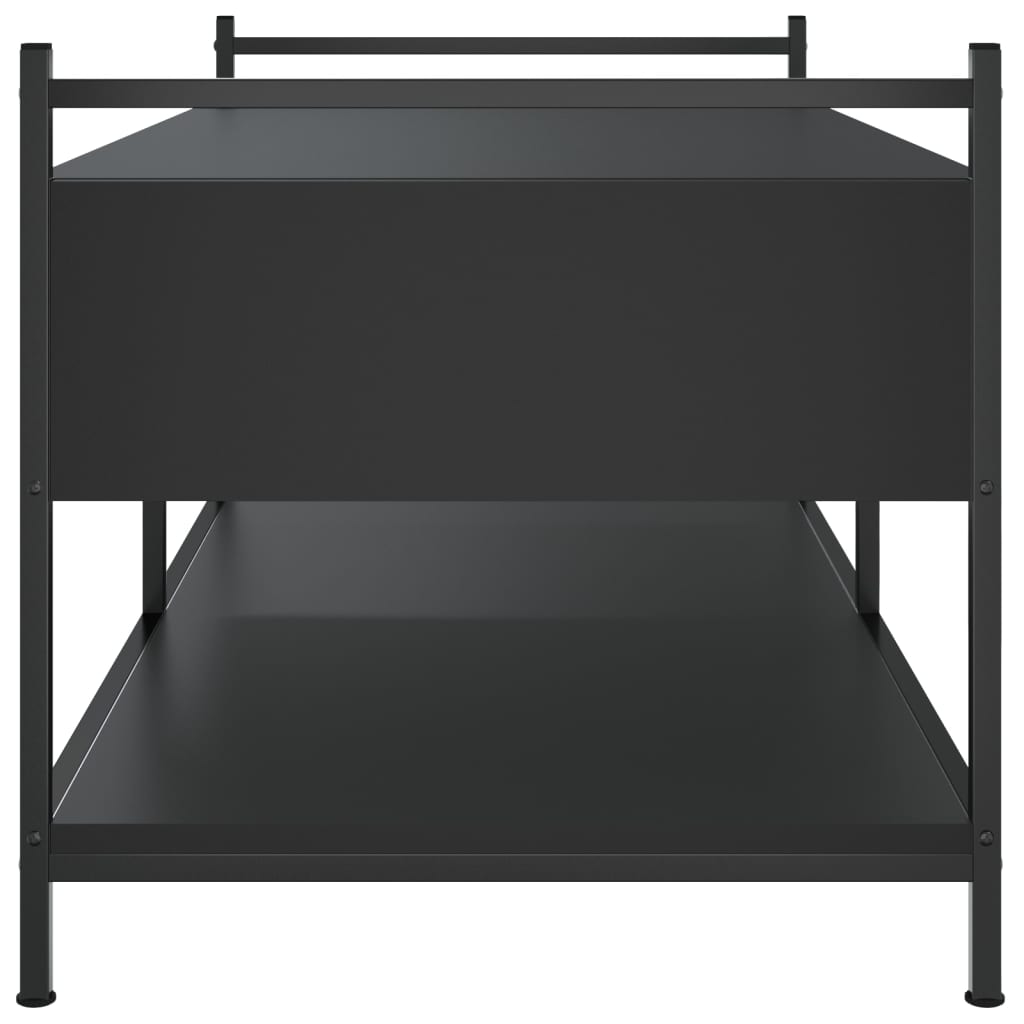 fekete szerelt fa dohányzóasztal 99 x 50 x 50 cm