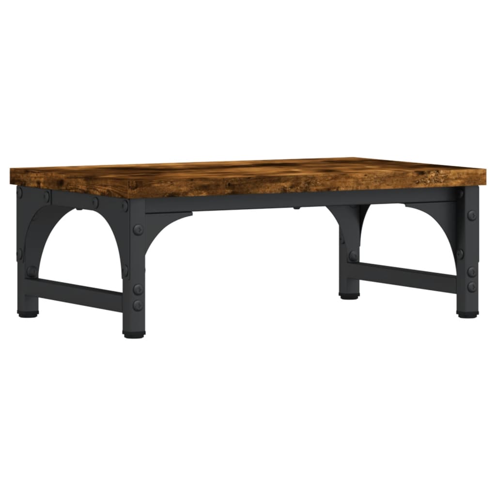 füstös tölgy színű szerelt fa monitorállvány 37 x 23 x 14 cm