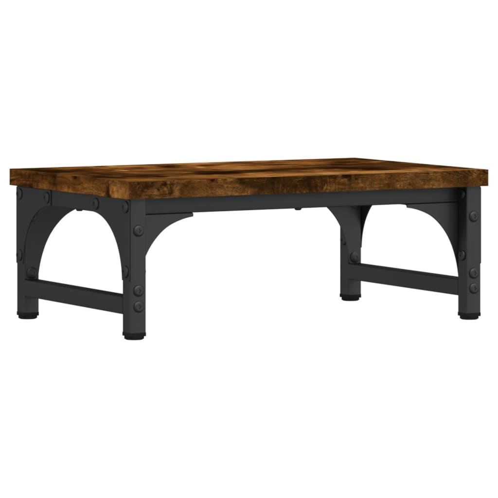 füstös tölgy színű szerelt fa monitorállvány 37 x 23 x 14 cm