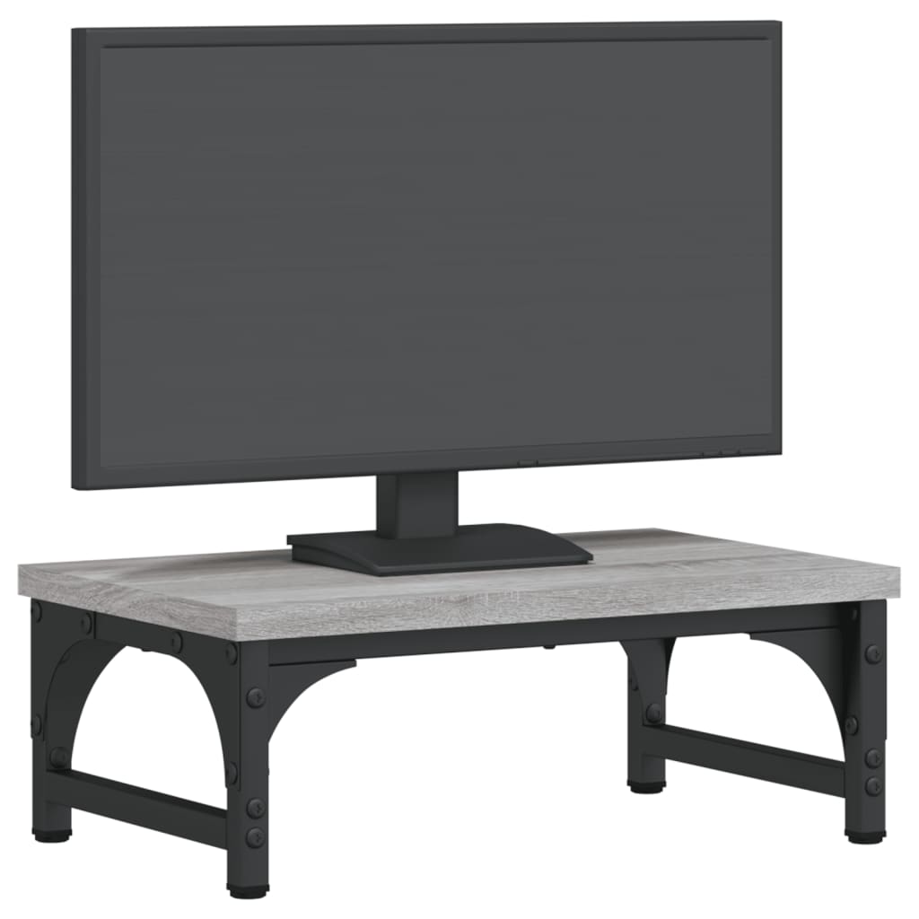 szürke sonoma színű szerelt fa monitorállvány 37 x 23 x 14 cm