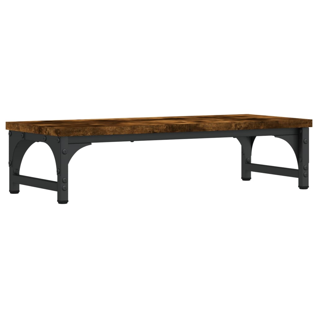 füstös tölgy színű szerelt fa monitorállvány 55 x 23 x 14 cm