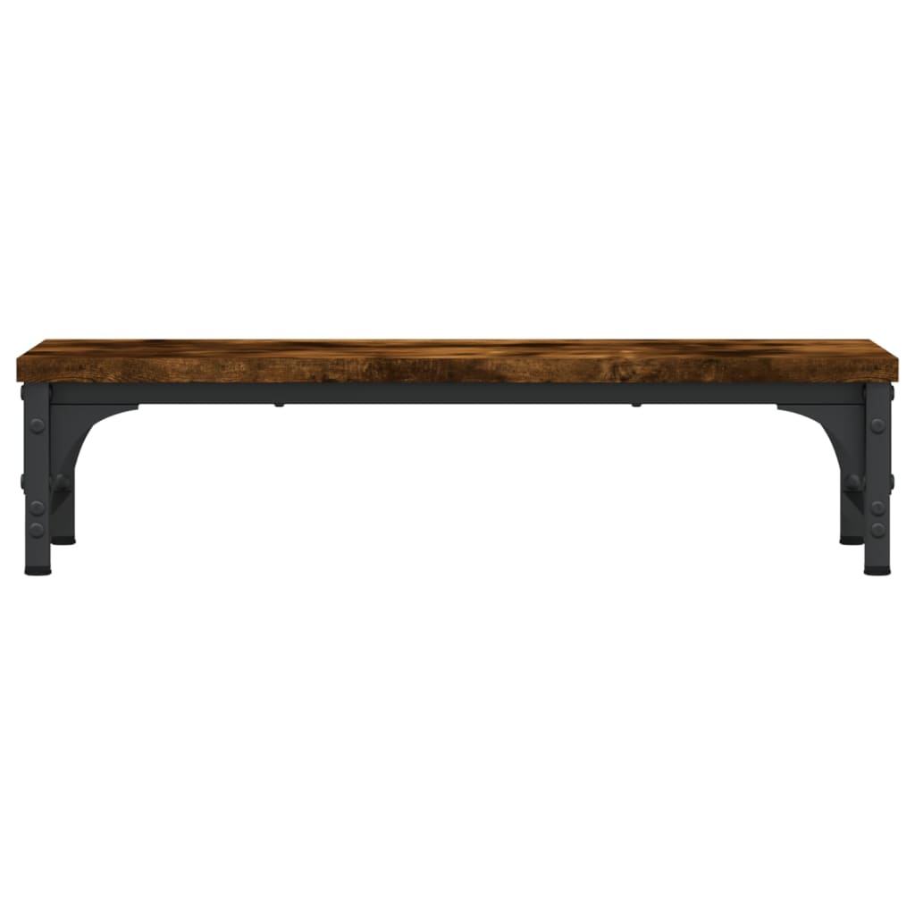 füstös tölgy színű szerelt fa monitorállvány 55 x 23 x 14 cm