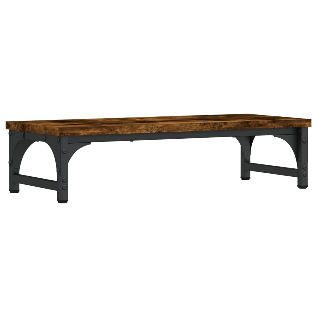 füstös tölgy színű szerelt fa monitorállvány 55 x 23 x 14 cm