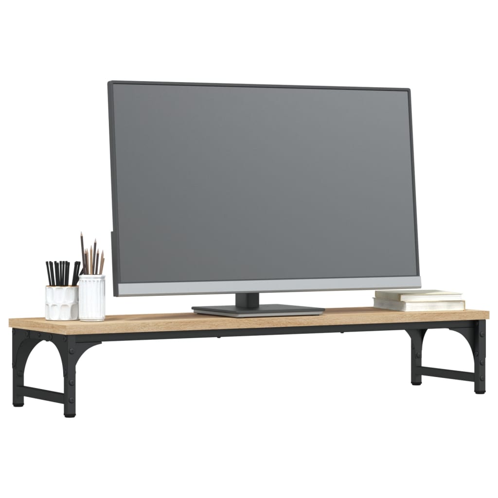 sonoma tölgy színű szerelt fa monitorállvány 85 x 23 x 14 cm