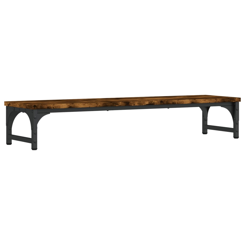 füstös tölgy színű szerelt fa monitorállvány 85 x 23 x 15,5 cm