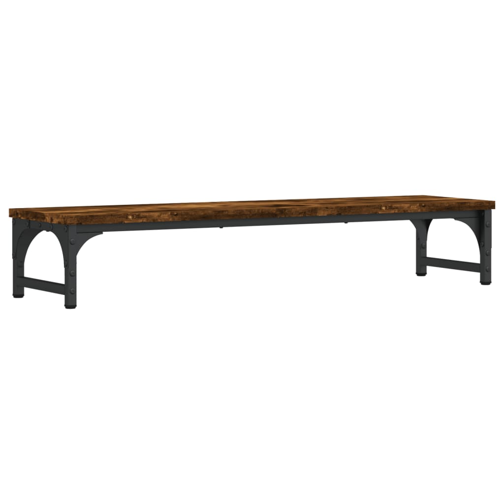 füstös tölgy színű szerelt fa monitorállvány 85 x 23 x 15,5 cm