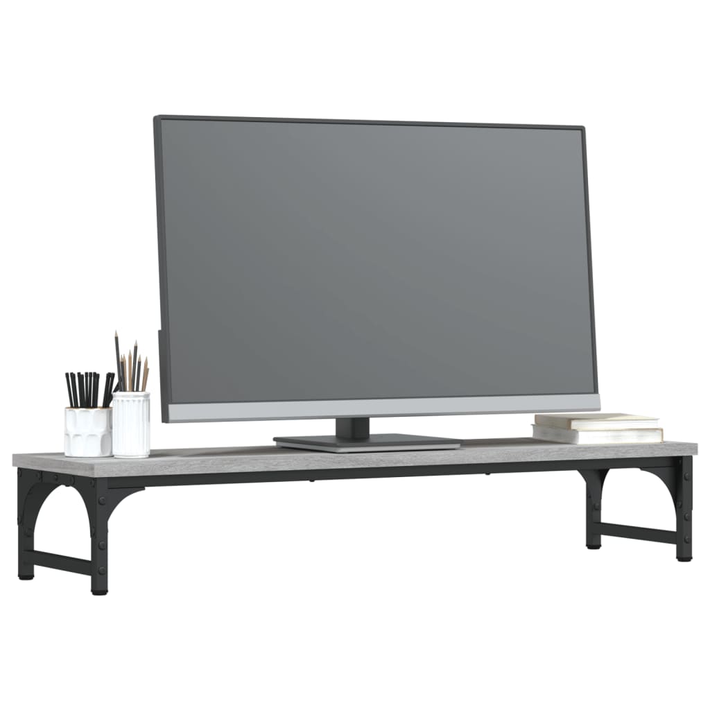 szürke sonoma színű szerelt fa monitorállvány 85 x 23 x 15,5 cm