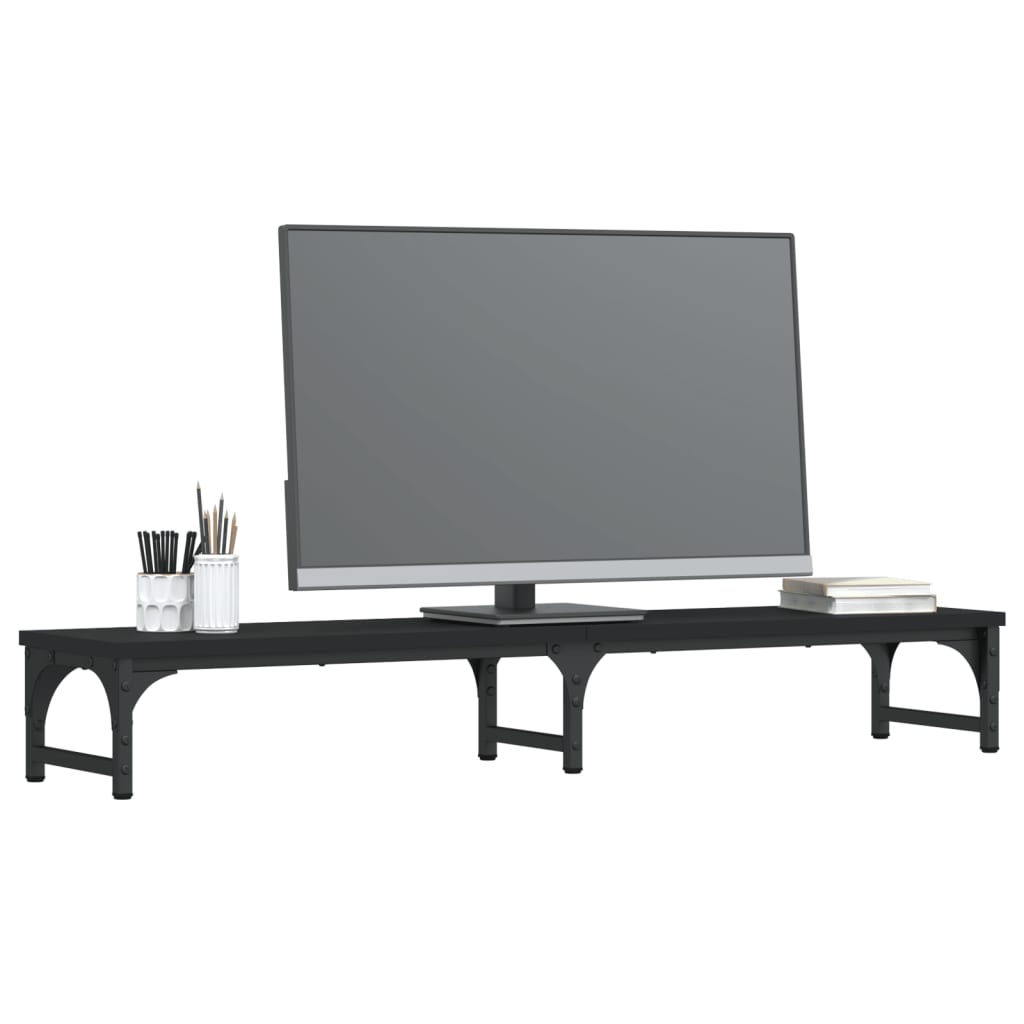fekete szerelt fa monitorállvány 105 x 23 x 15,5 cm