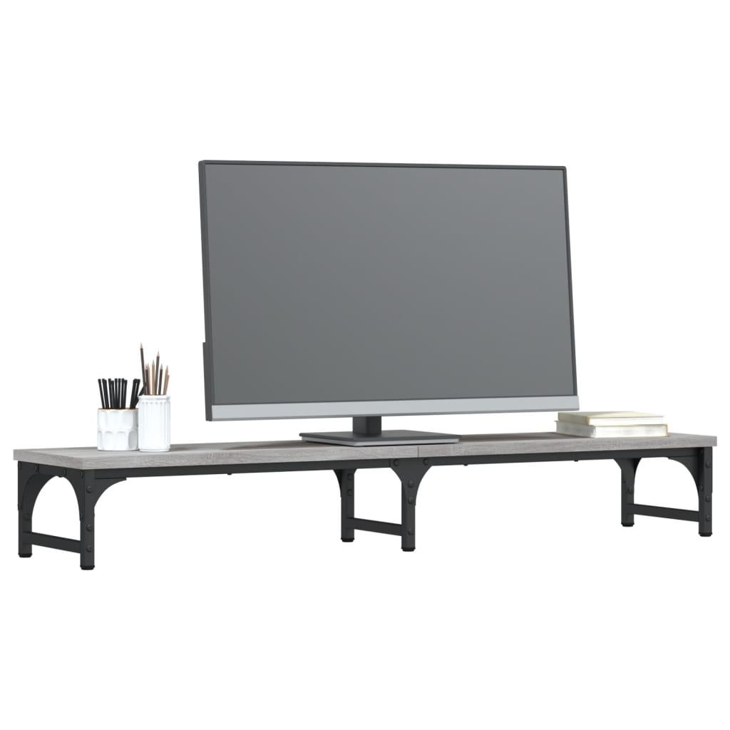 szürke sonoma színű szerelt fa monitorállvány 105x23x15,5 cm