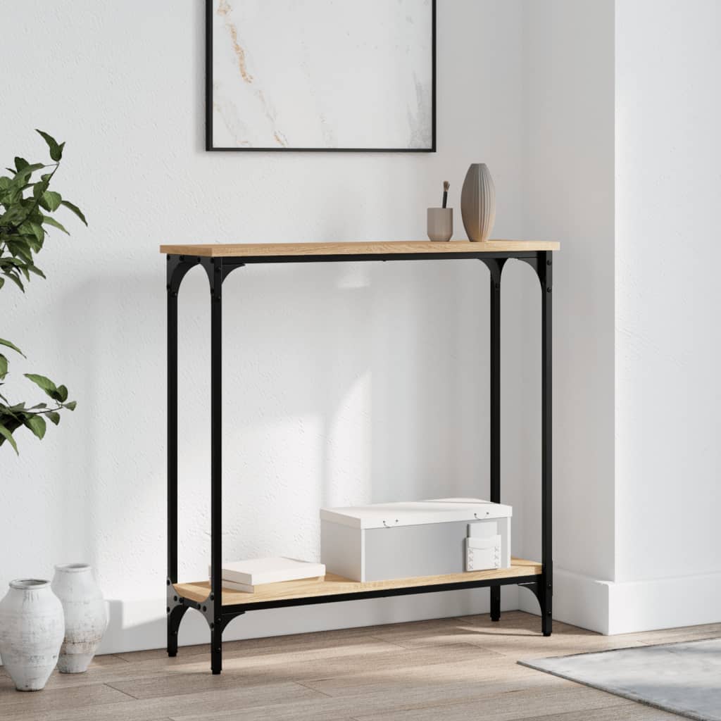 sonoma tölgyfa konzolasztal 75 x 22,5 x 75 cm rétegelt fából
