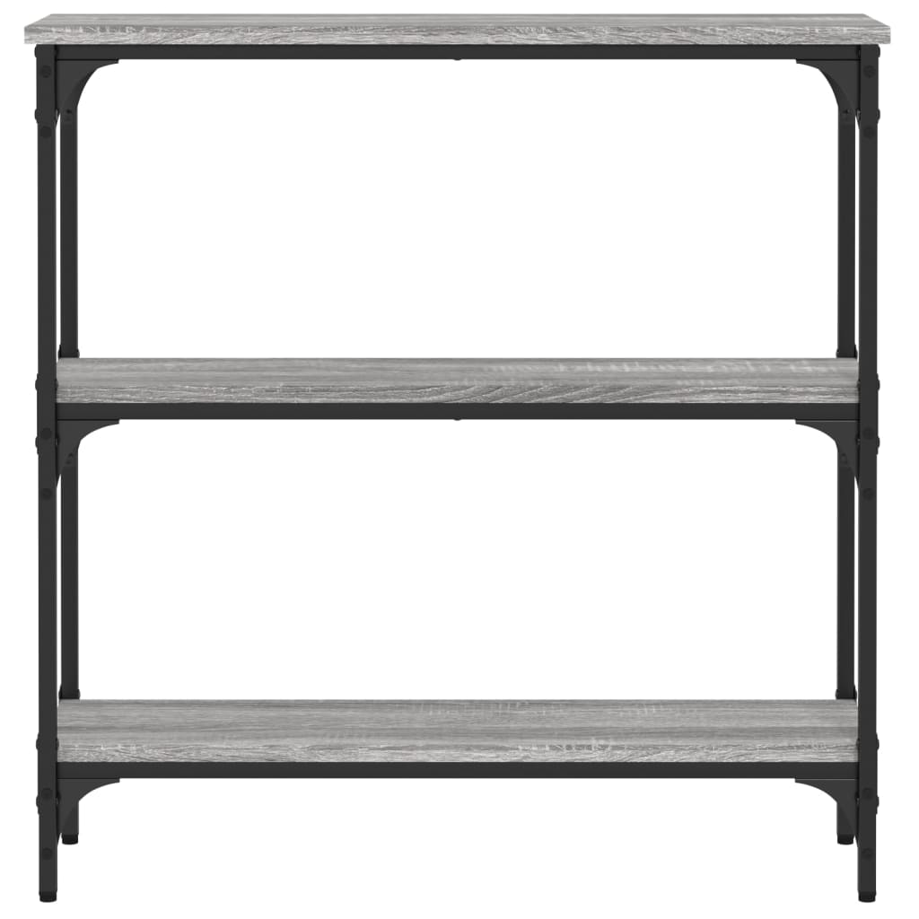 szürke sonoma színű szerelt fa konzolasztal 75x22,5x75 cm