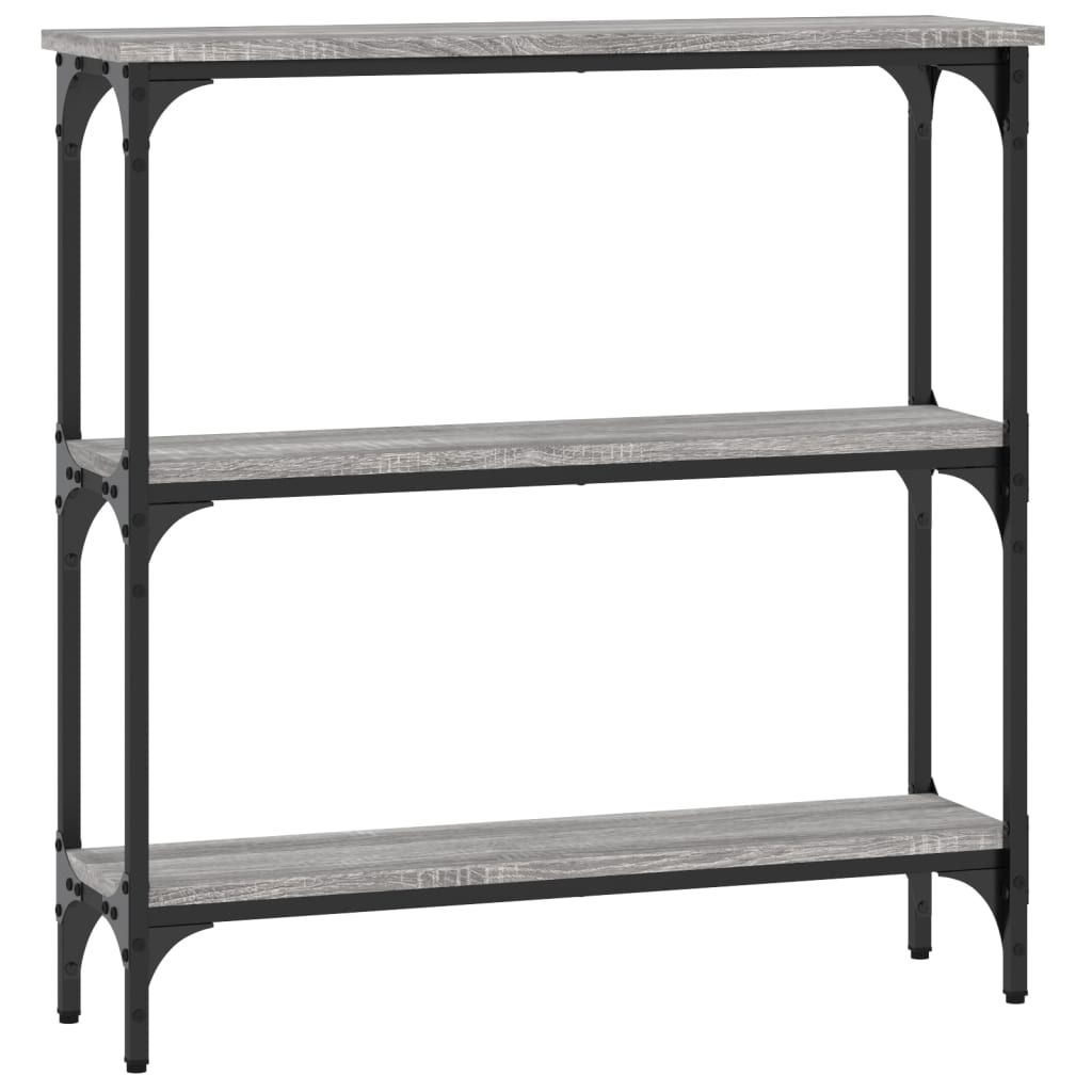 szürke sonoma színű szerelt fa konzolasztal 75x22,5x75 cm
