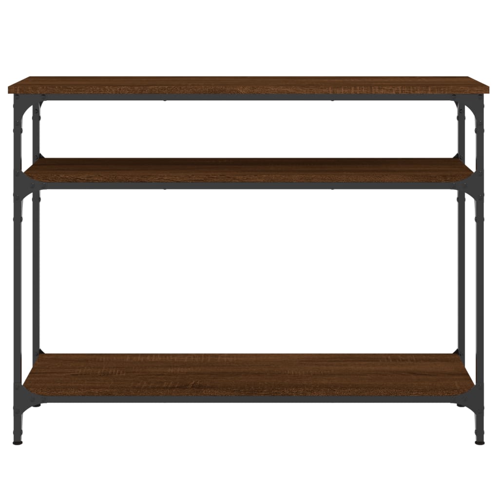 barna tölgyszínű szerelt fa tálalóasztal 100x29x75 cm