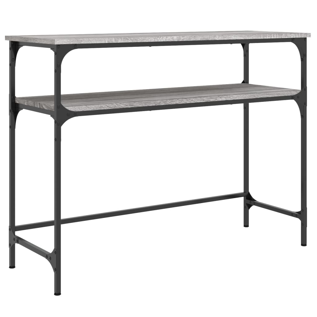 szürke sonoma színű szerelt fa konzolasztal 100x35,5x75 cm