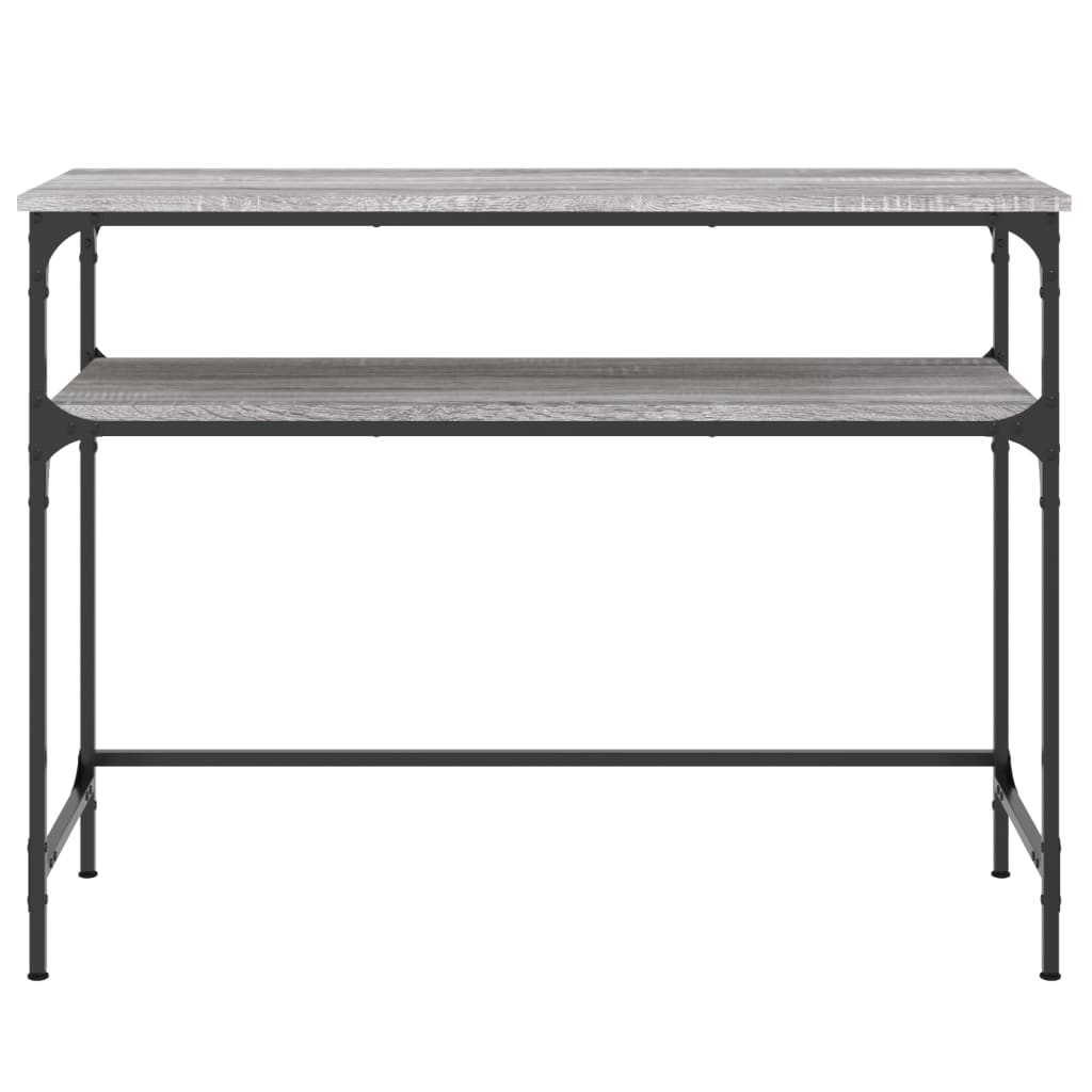 szürke sonoma színű szerelt fa konzolasztal 100x35,5x75 cm