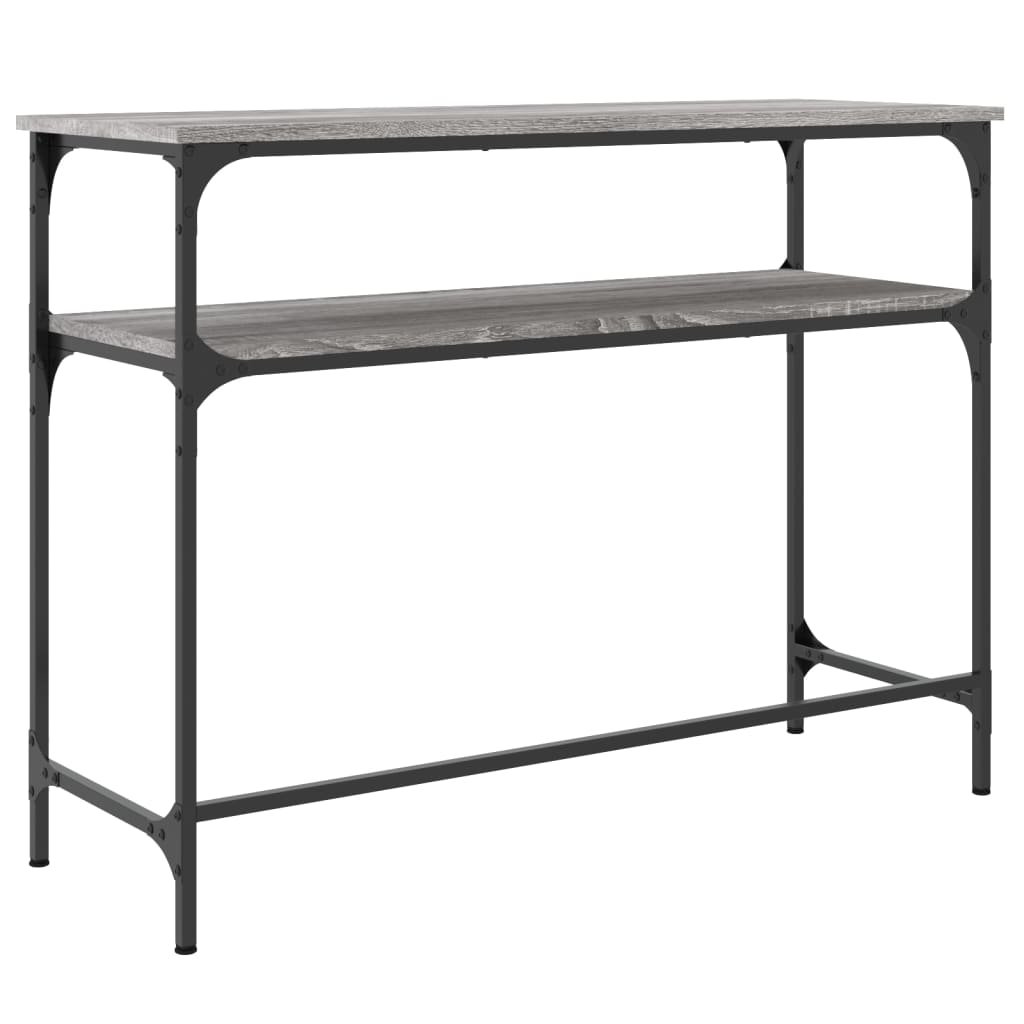 szürke sonoma színű szerelt fa konzolasztal 100x35,5x75 cm
