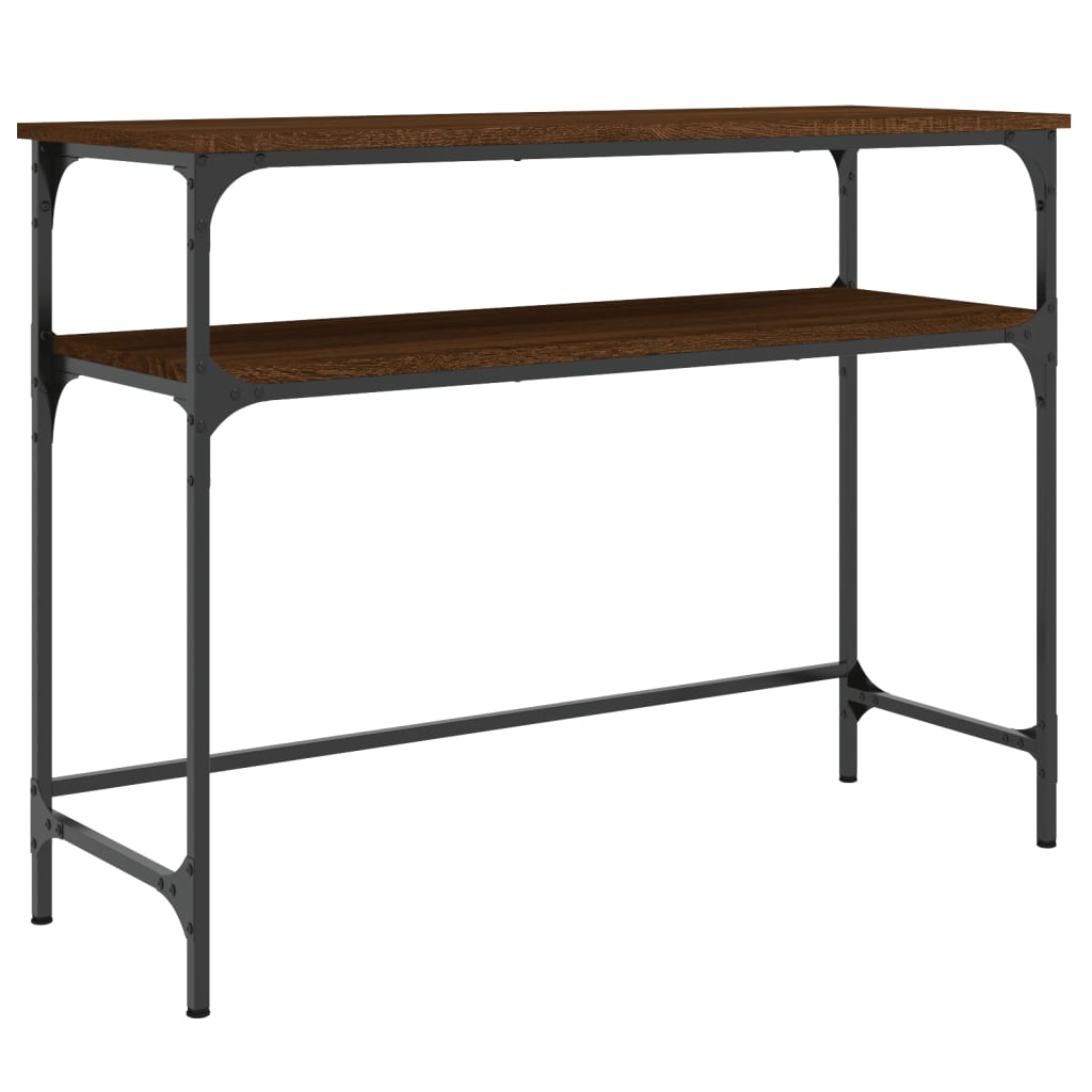 barna tölgyszínű szerelt fa tálalóasztal 100x35,5x75 cm