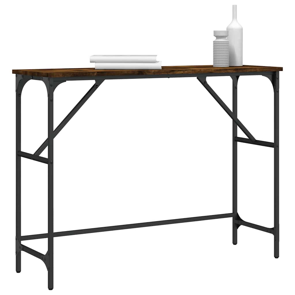 füstös tölgy színű szerelt fa tálalóasztal 100x32x75 cm