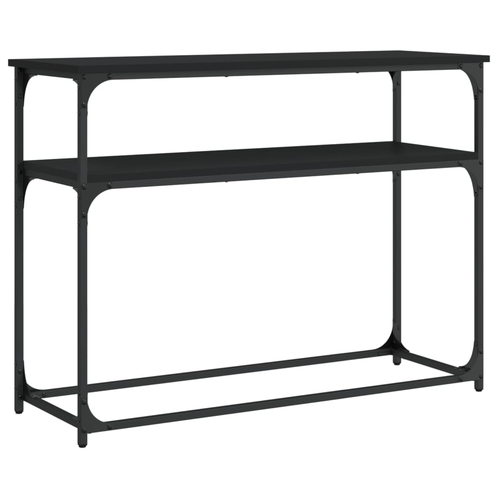 fekete szerelt fa tálalóasztal 100x35,5x75 cm