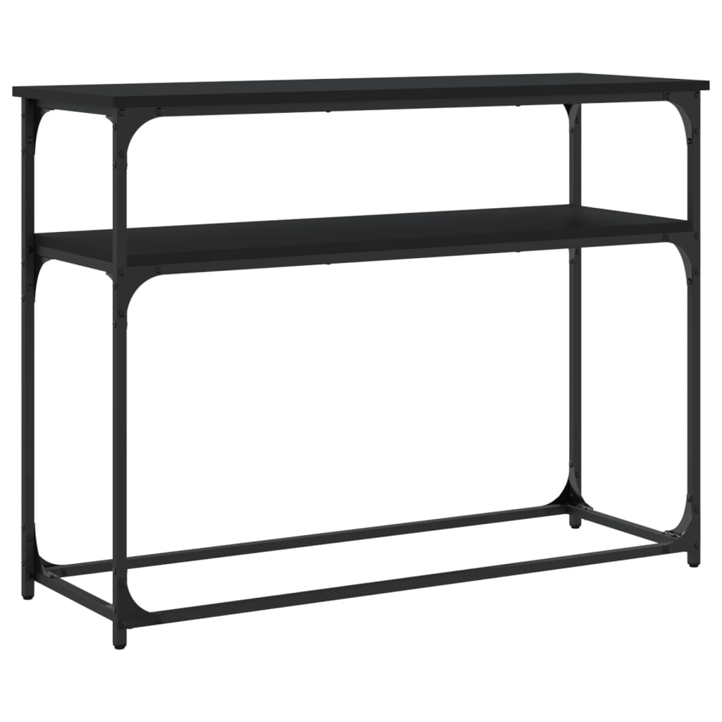fekete szerelt fa tálalóasztal 100x35,5x75 cm