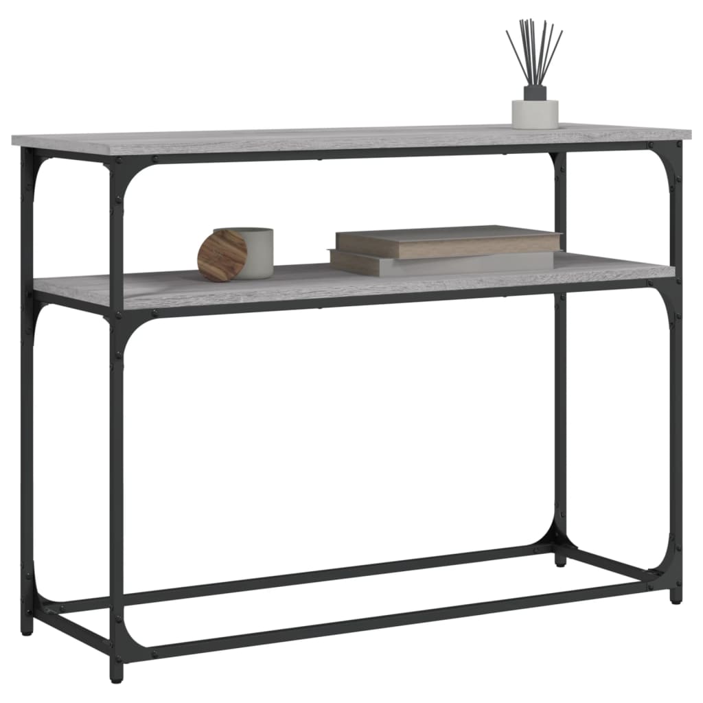 szürke sonoma színű szerelt fa tálalóasztal 100x35,5x75 cm