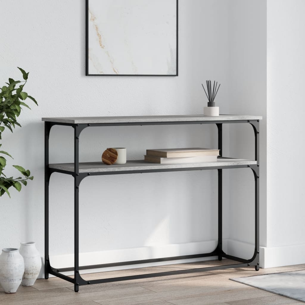 szürke sonoma színű szerelt fa tálalóasztal 100x35,5x75 cm