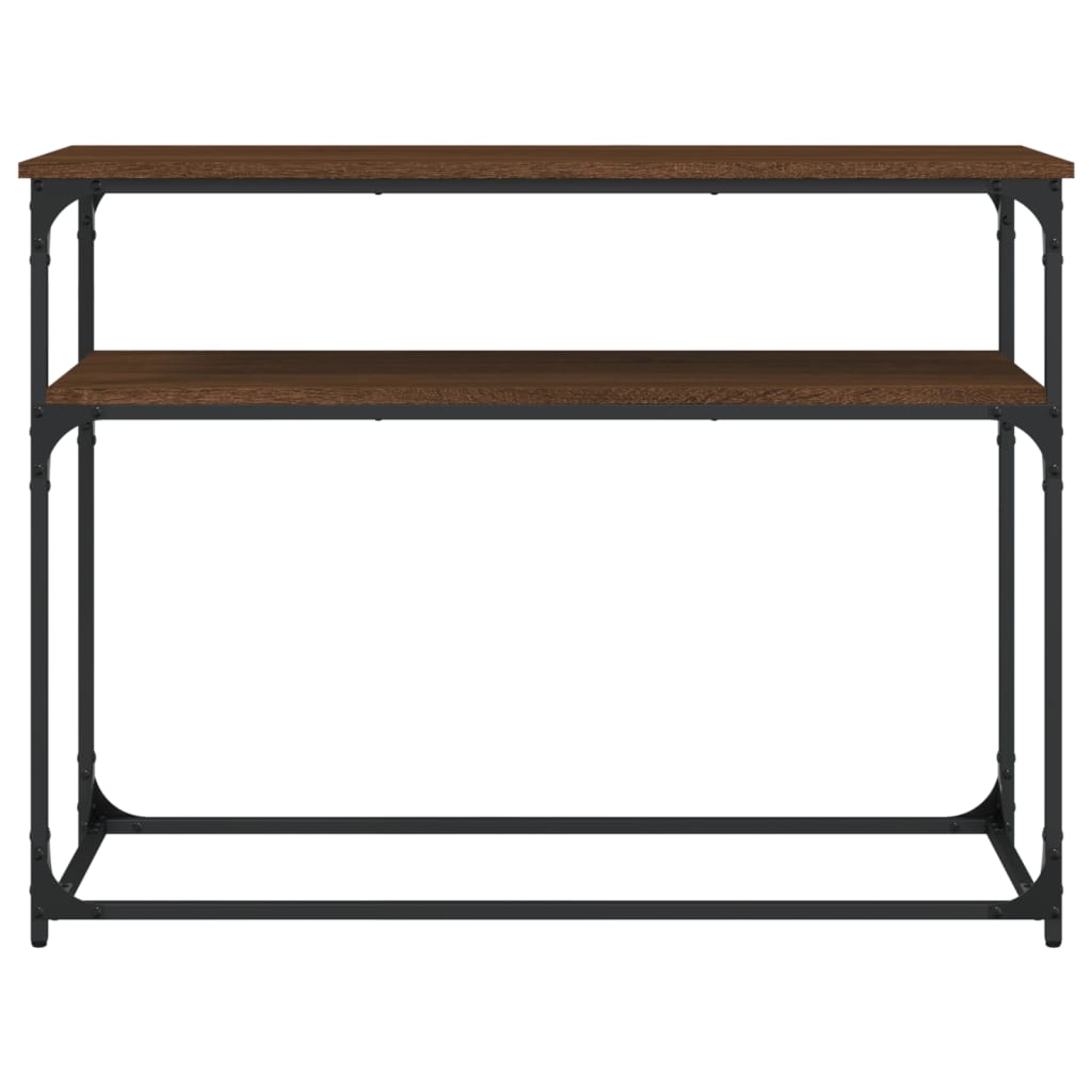 barna tölgyszínű szerelt fa tálalóasztal 100x35,5x75 cm