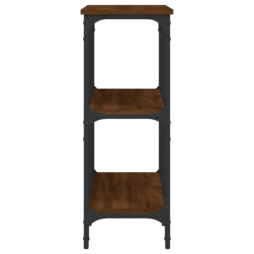 barna tölgyszínű szerelt fa tálalóasztal 100x29x75 cm